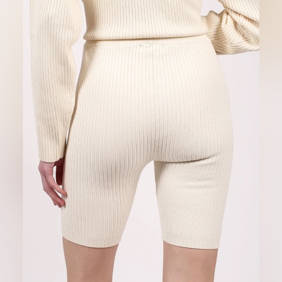 Brunette the Label Ribbed Biker Short - Cream - Picture 4 of 6